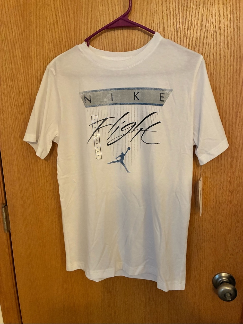 Jump White Short Sleeve Graphic Tee with Blue Accents